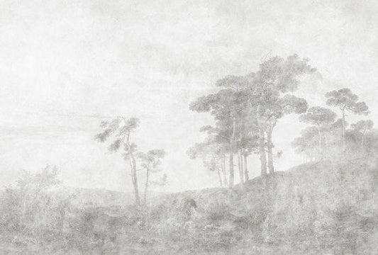 Romantic Grove - Custom Sized Wallpaper Mural (per m2) - Grey