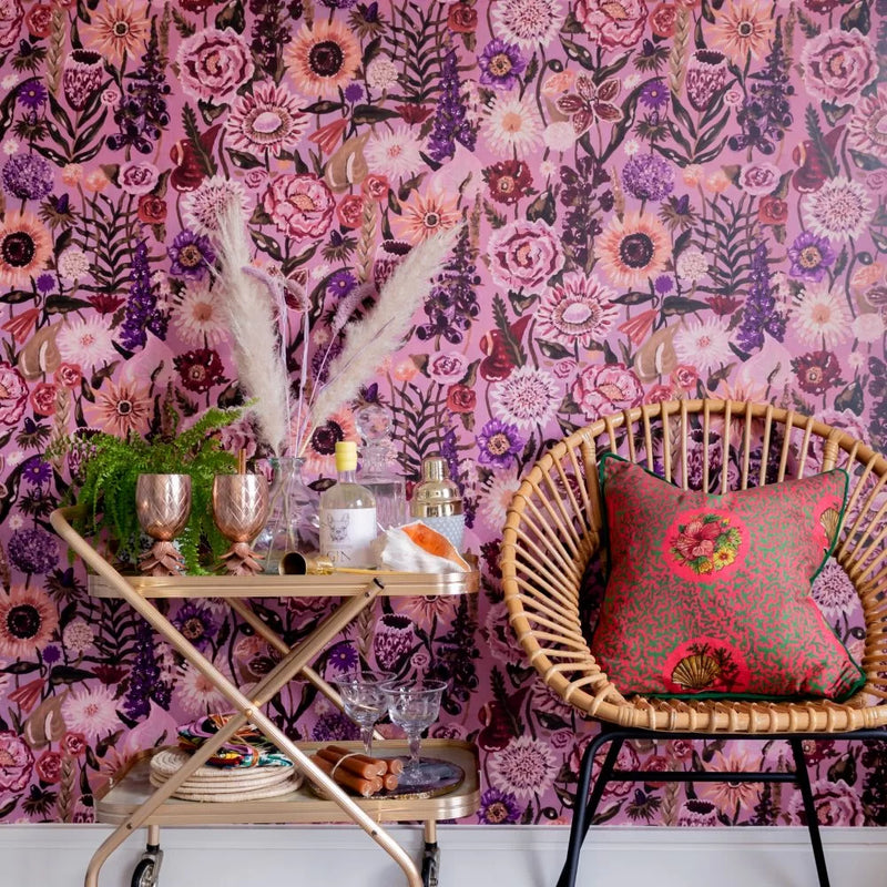 Utopia Floral Wallpaper - Mauve