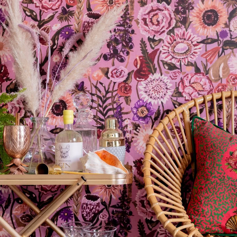 Utopia Floral Wallpaper - Mauve
