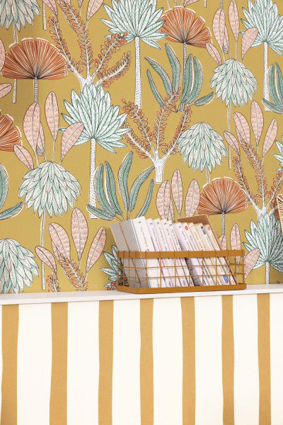Barito Imperfect Stripes Wallpaper - Ochre