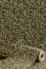 Willow Leaf Wallpaper - Black and Green