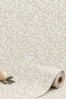 Willow Leaf Wallpaper -Ecru Shimmer