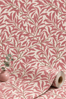 Willow Leaf Wallpaper - Burnt Red