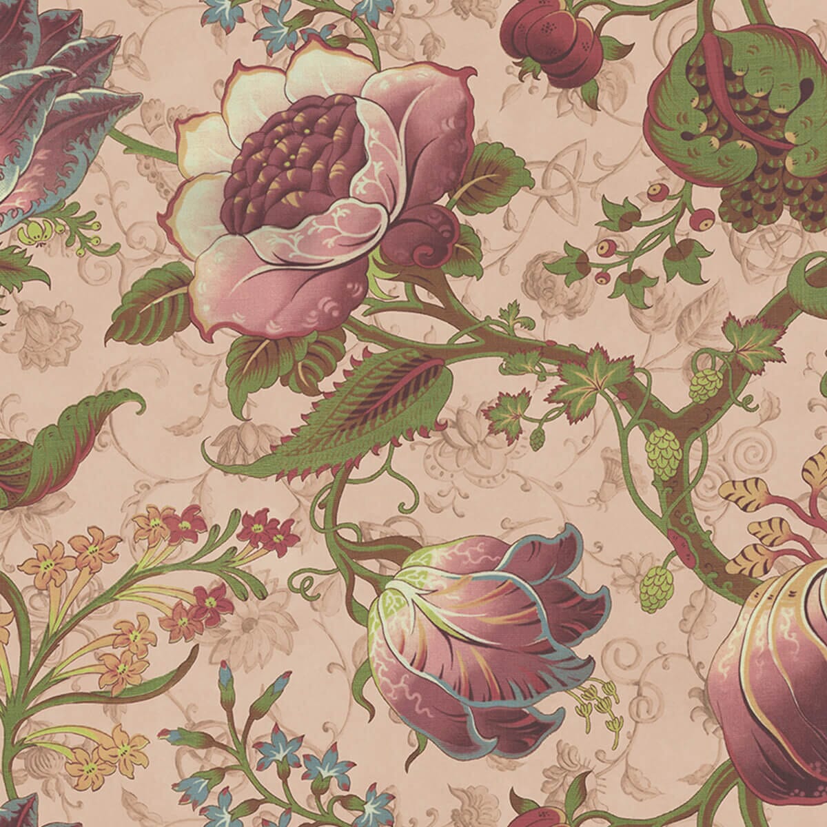 Meliora Jacobean Floral Hybrid Mural – Tourmaline