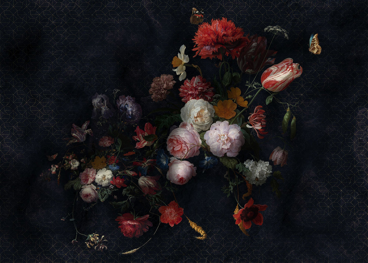 Sample – Amsterdam Flowers - Custom Sized Wallpaper Mural (per m2)