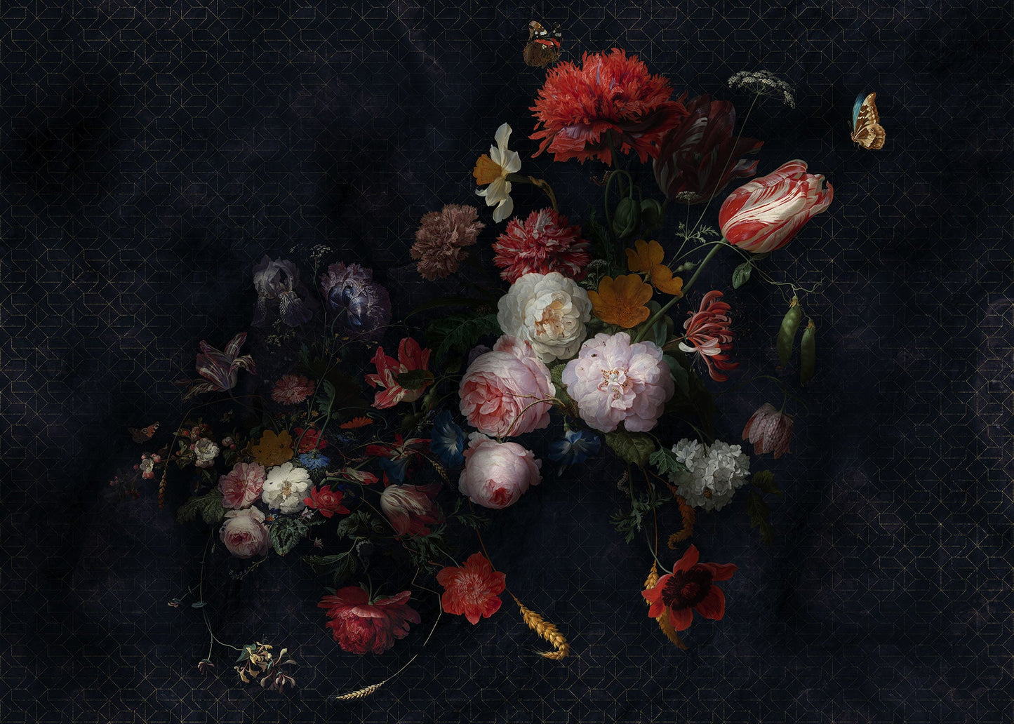 Sample – Amsterdam Flowers - Custom Sized Wallpaper Mural (per m2)