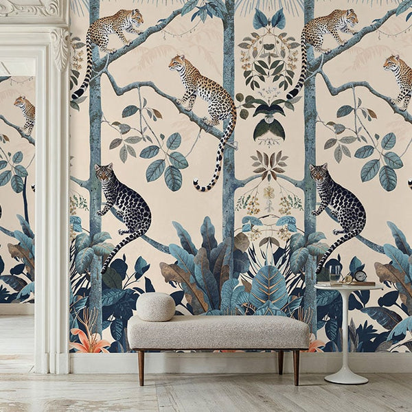Sample - Panthera Mural Hybrid Wallpaper - Peach