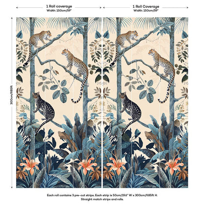Panthera Mural Hybrid Wallpaper - Peach