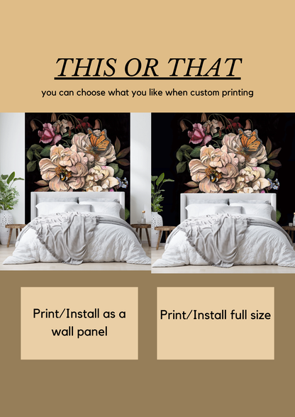 HOME by Makkala Floral - Custom Sized Wallpaper Mural (per m2)