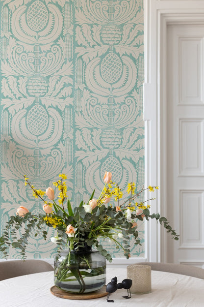 Zappa - Custom Sized Wallpaper Mural (per m2) - Blue Green