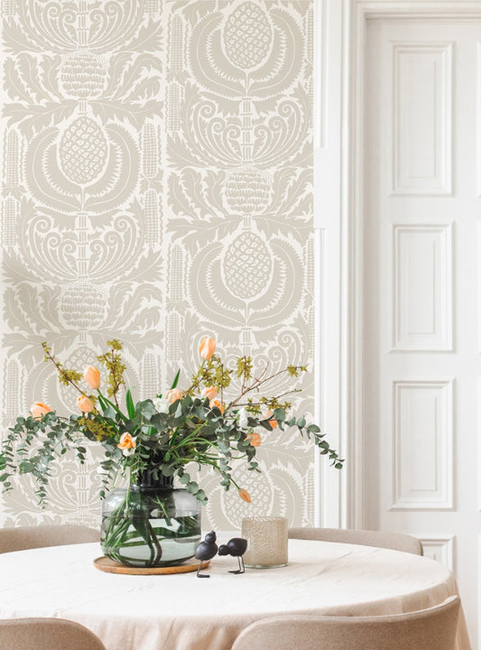 Zappa - Custom Sized Wallpaper Mural (per m2) - White