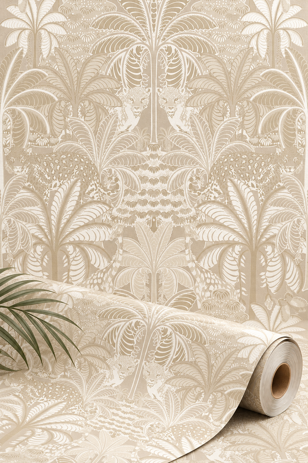 Tropical Mirage Wallpaper - Beige Shimmer