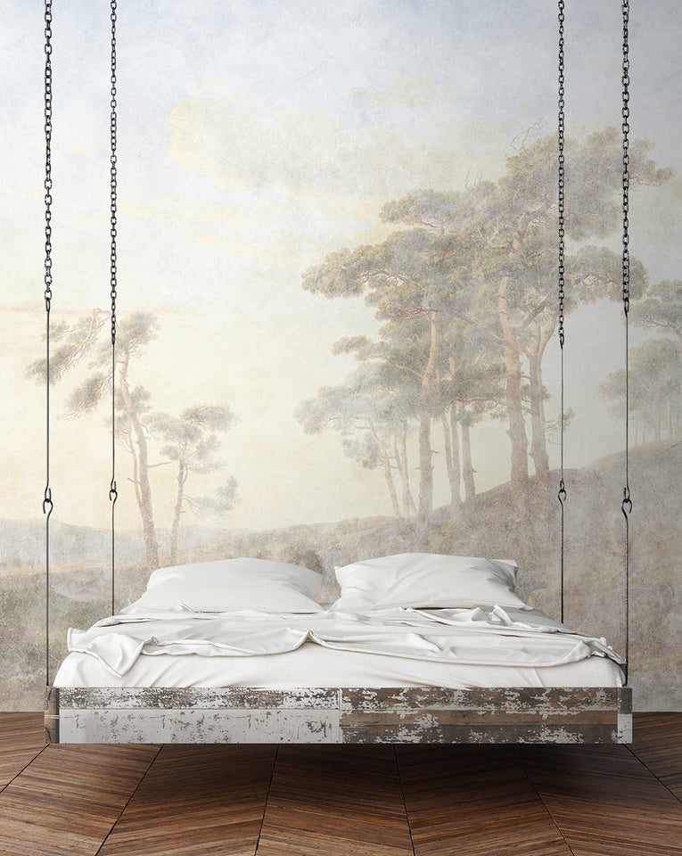 Romantic Grove Mural Wallpaper - Soft Pastel