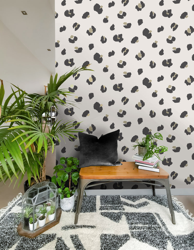 Large Leopard Spot Wallpaper - 4 Colours
