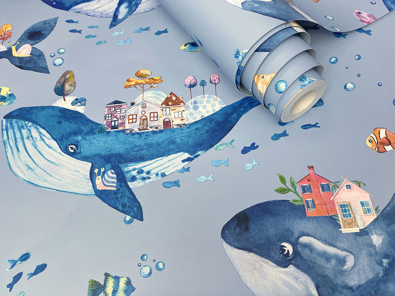 Whale Town Wallpaper - 2 Colours