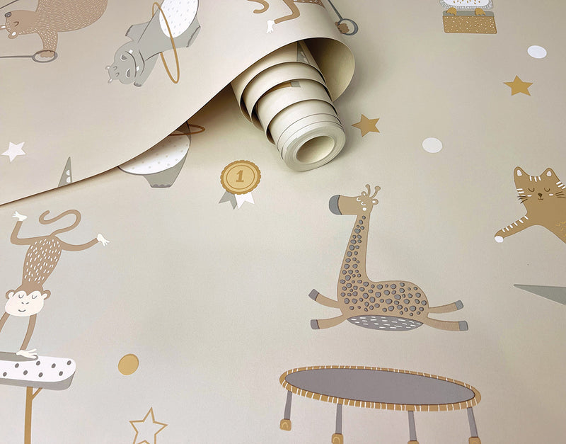 Animal Gymnastics Wallpaper - 3 colours