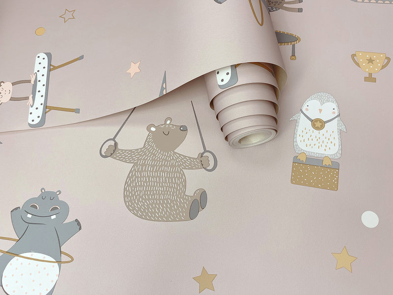 Animal Gymnastics Wallpaper - 3 colours