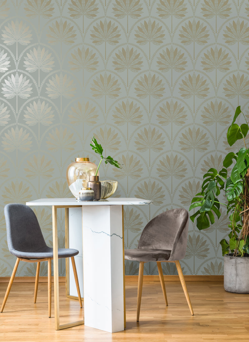 Metallic Palm Tree Wallpaper - 3 Colours