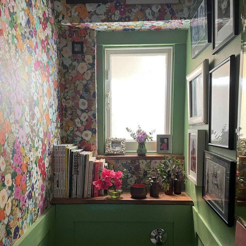 Hollyhocks Mural Wallpaper - 2 Colours