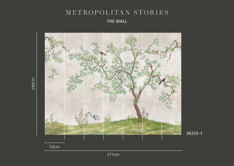 Chinoiseries Tree - Custom Sized Wallpaper Mural (per m2)