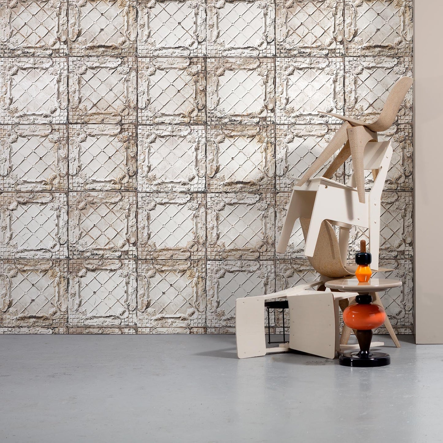 Brooklyn Tin Tiles Wallpaper- White 09