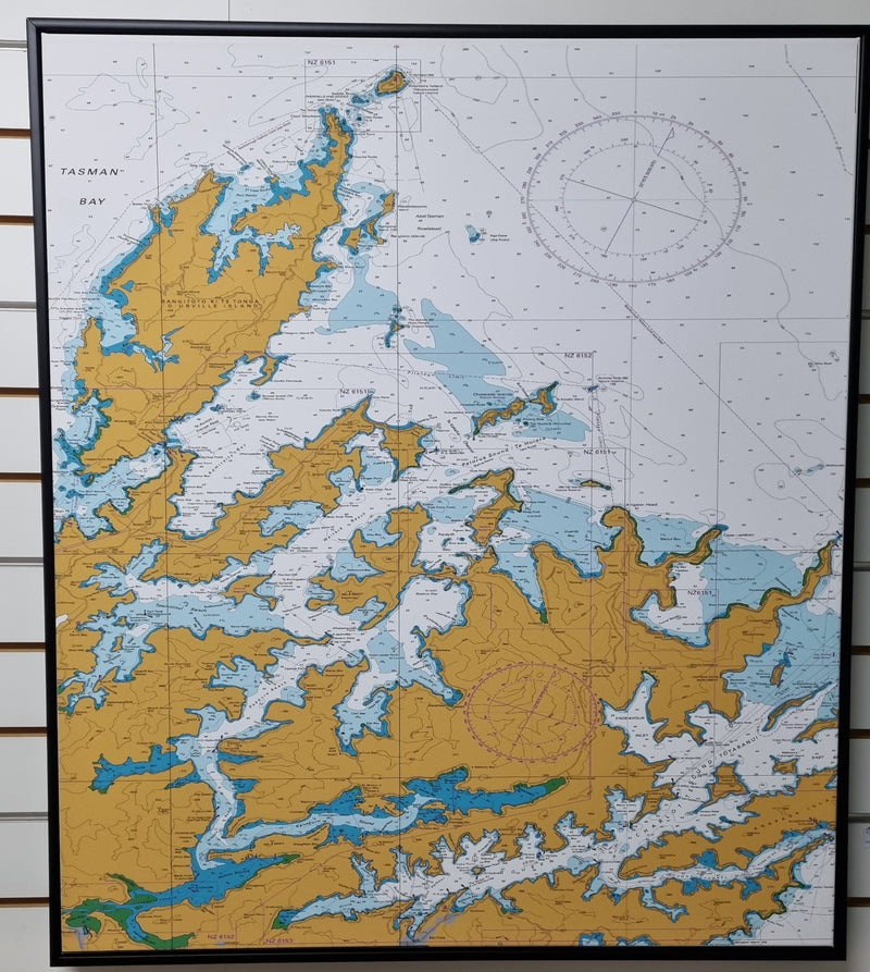 Marlborough Sounds Map - Black Frame