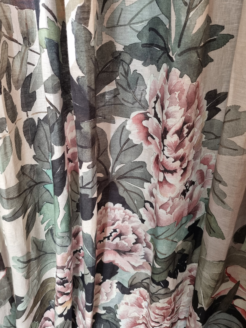 Mizu Crane Curtain Fabric - Extra Wide