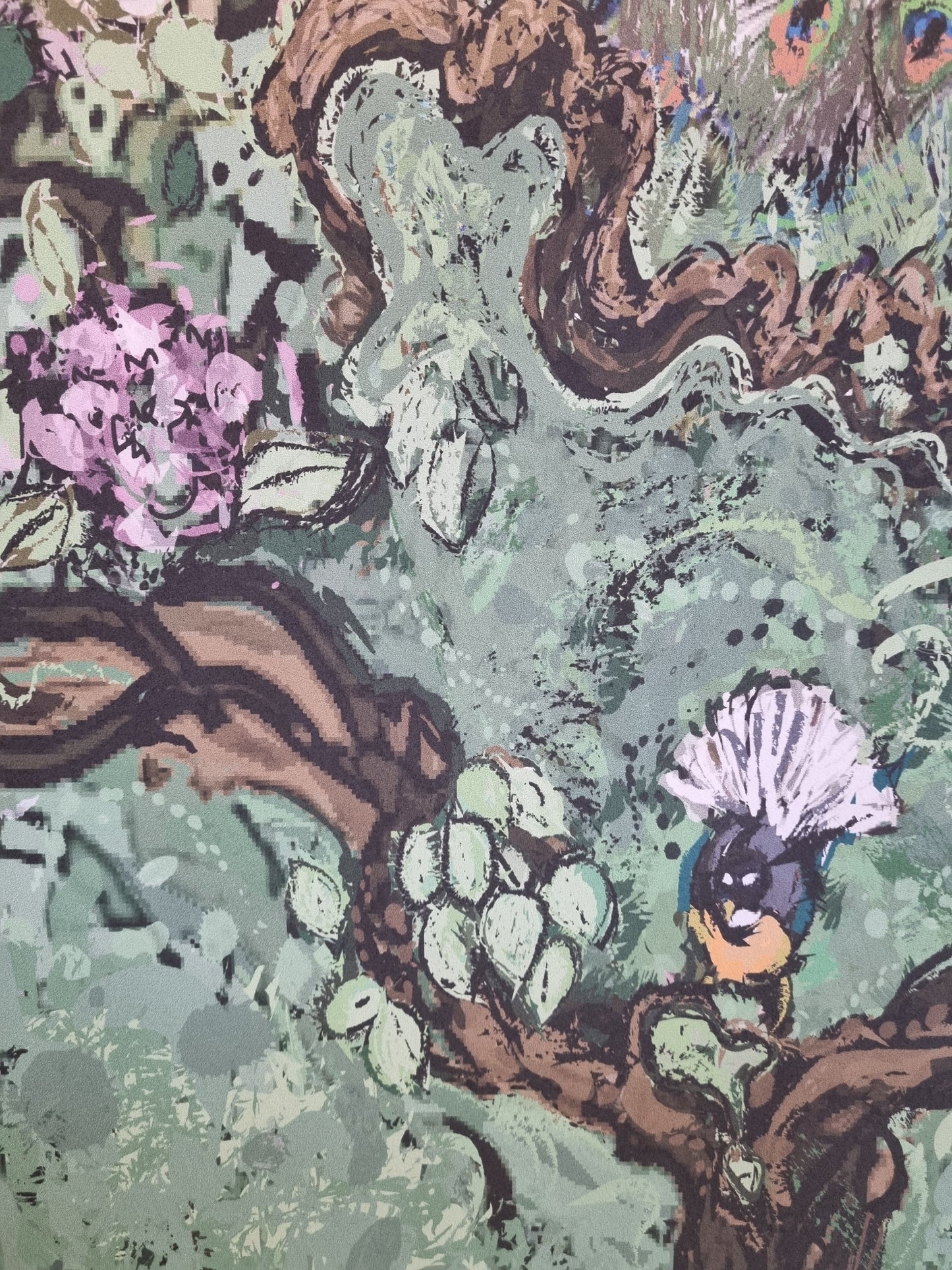 Close up of Digital Pixelization with Painterly Brush Strokes