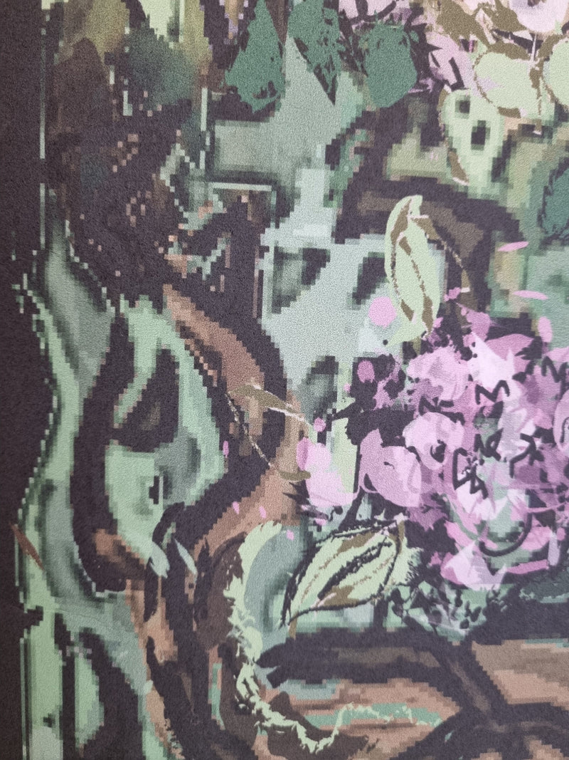 Close up of Digital Pixelization with Painterly Brush Strokes