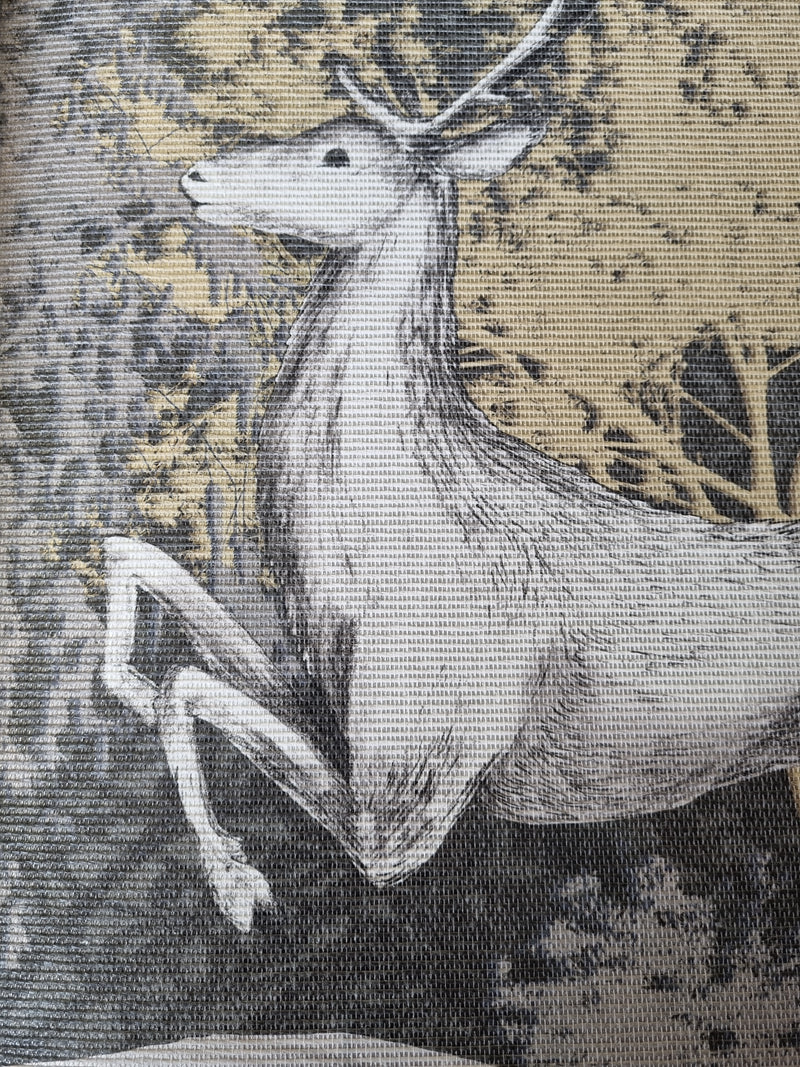Boulevard Grasscloth - Deer Mural