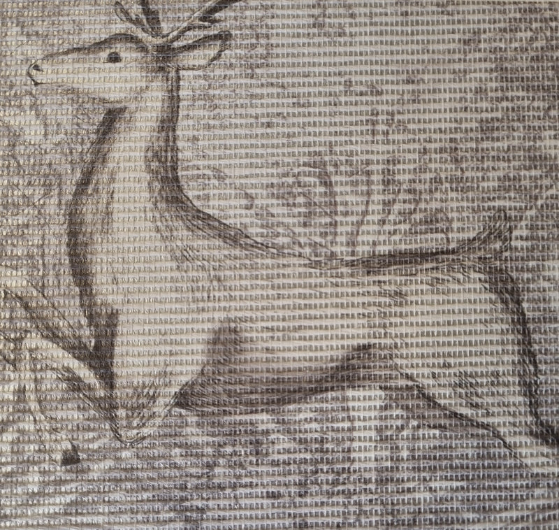 Deer Grasscloth Wallpaper - Dark Grey