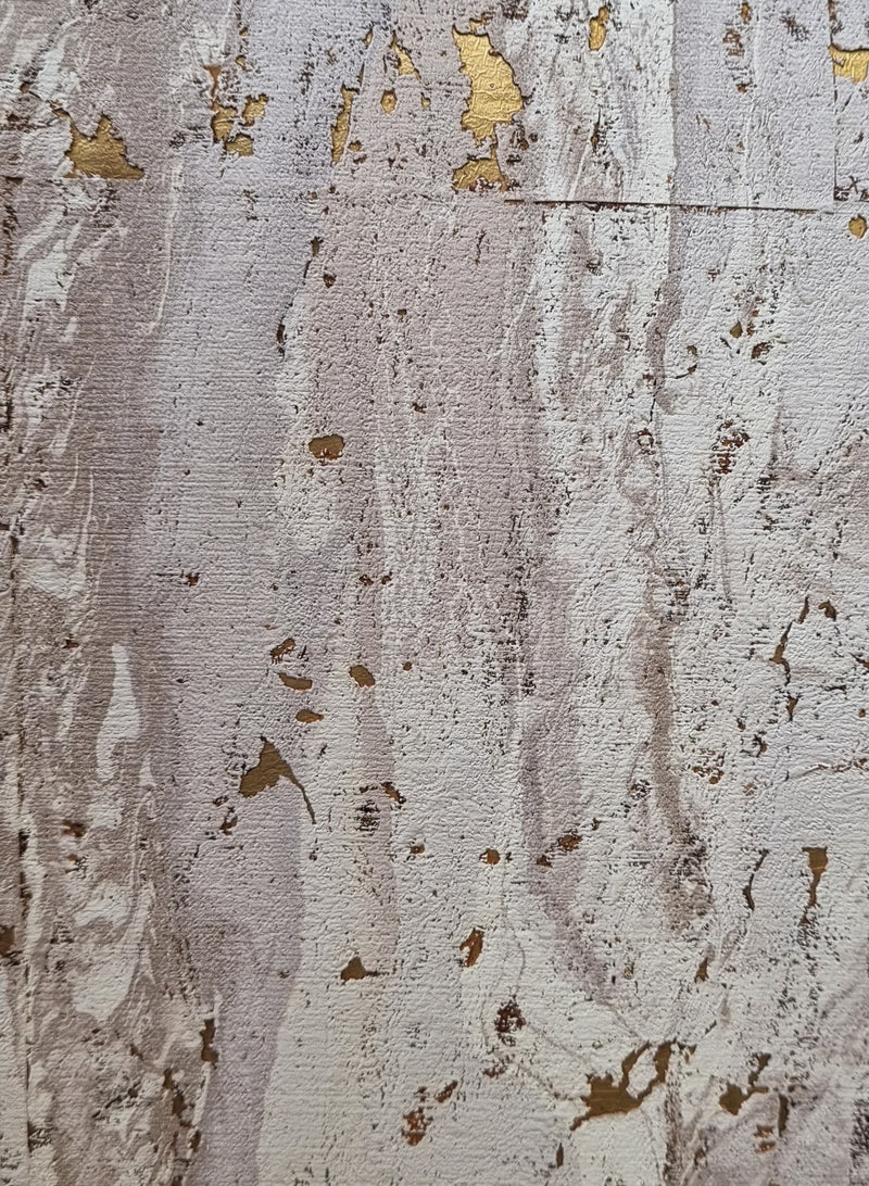 Light Grey and Gold - Cork Wallpaper