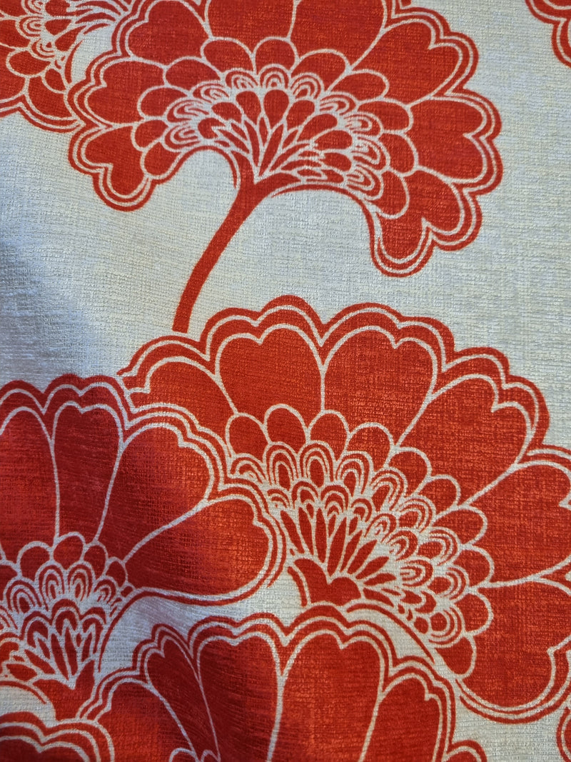 Japanese Floral Fabric - Ritz Fabric - Tomato