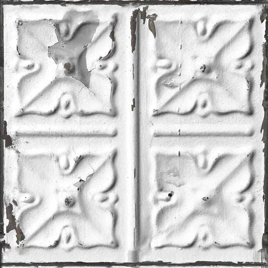 Brooklyn Tin Tiles Wallpaper - Grey