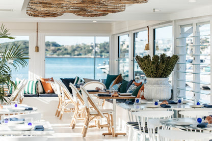 Barcelona Side Chairs White & Natural @theboathouserosebay​​​​​​​​