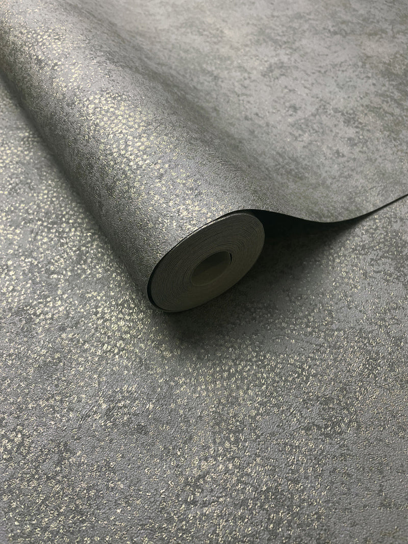 Patina - Textured Wallpaper - Charcoal and Grey