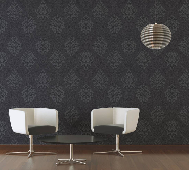 Two Toned Damask Wallpaper - 5 Colours