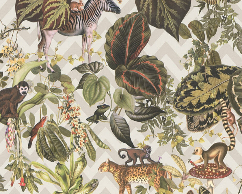 Living Jungle Chevron Wallpaper - 4 Colours
