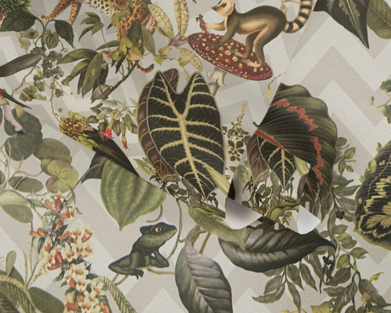 Living Jungle Chevron Wallpaper - 4 Colours