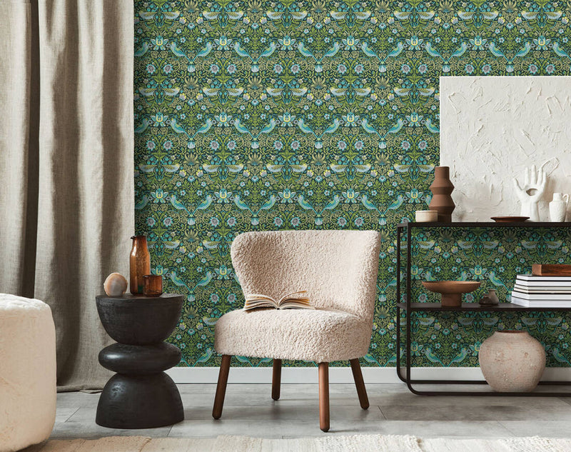 Baroque Birds Wallpaper - 4 Colours