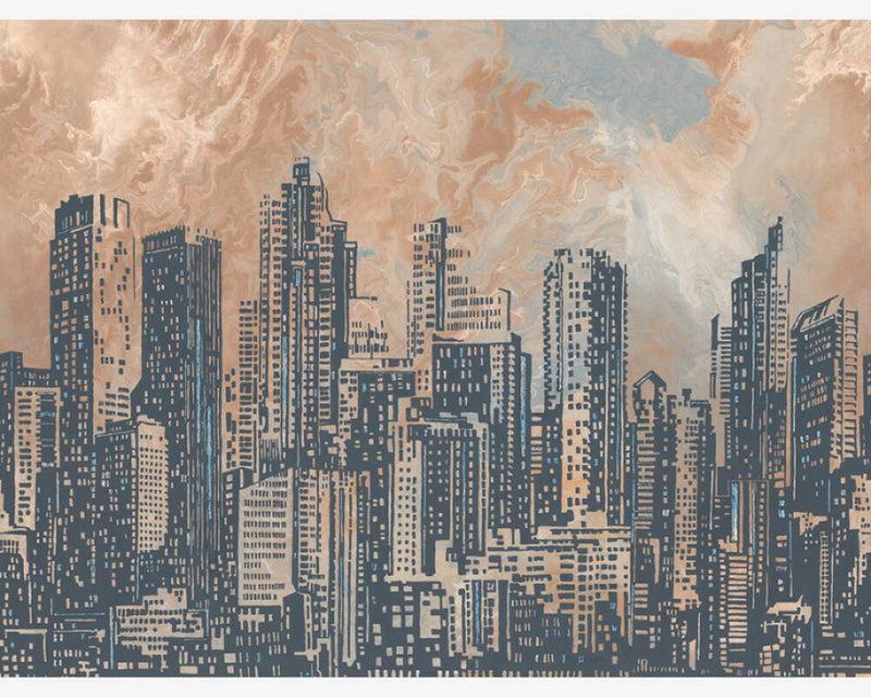 Cityscape Hybrid Mural Wallpaper