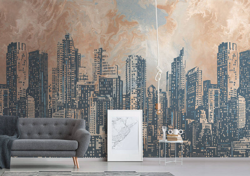 Cityscape Hybrid Mural Wallpaper