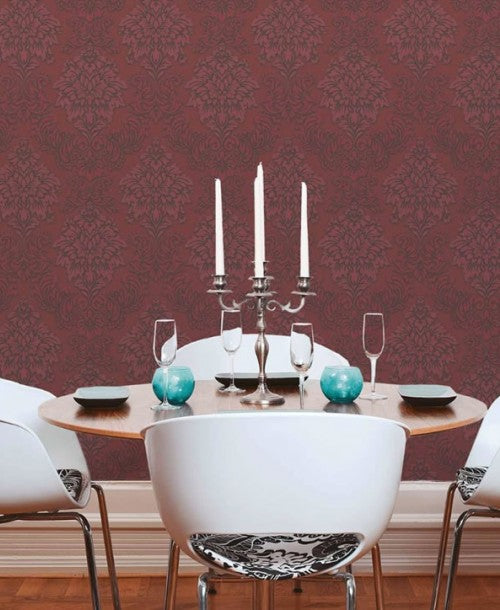 Two Toned Damask Wallpaper - 5 Colours