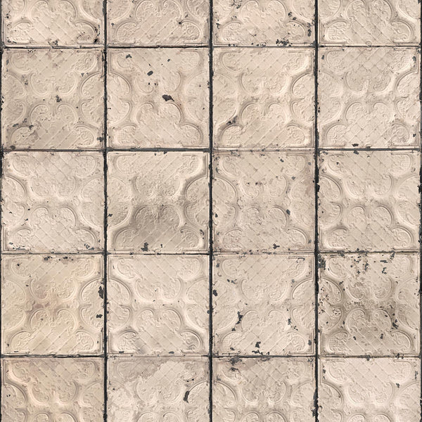 Brooklyn Tin Tiles Wallpaper- Beige 03