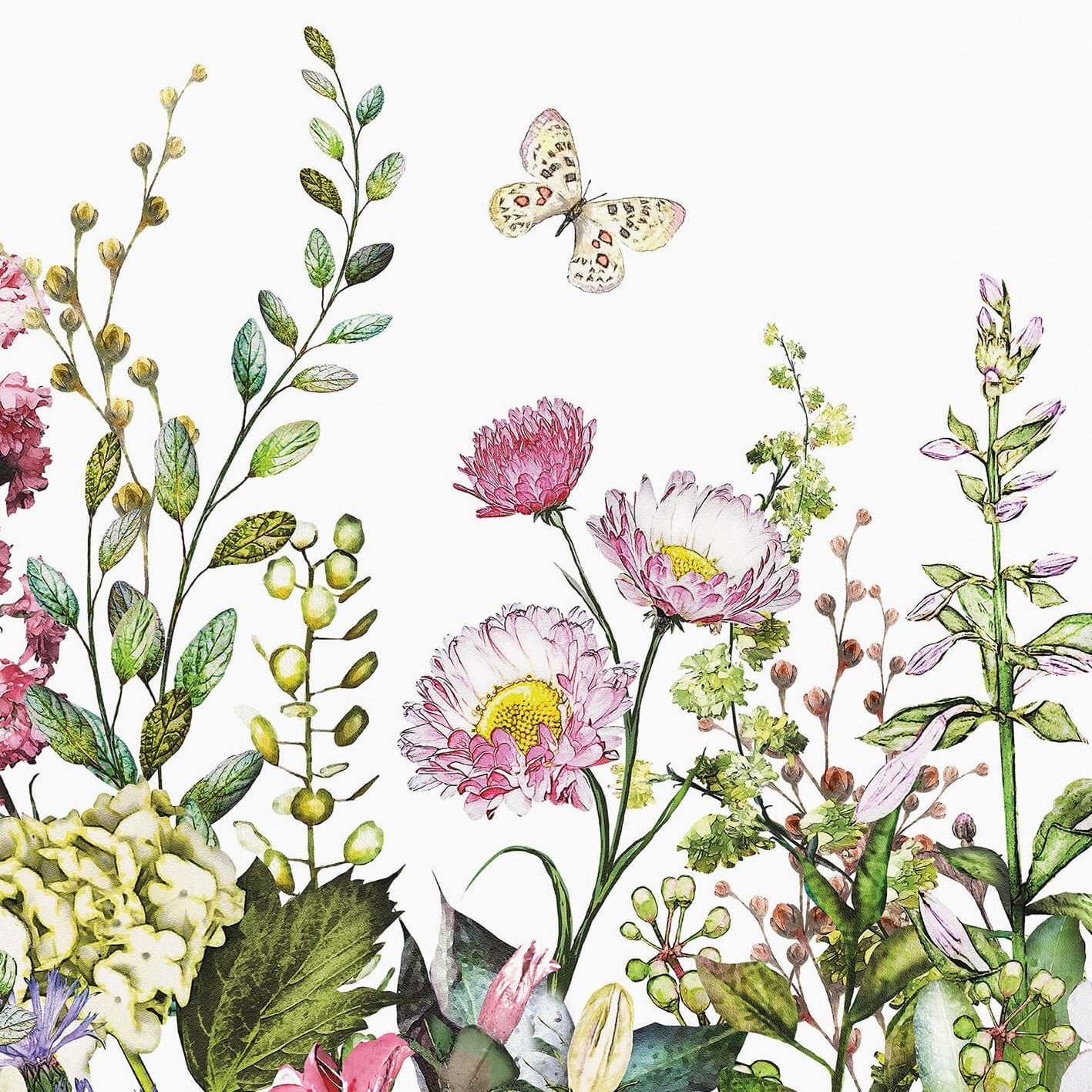 Summer Flowers - Wallpaper Mural  - Two Sizes