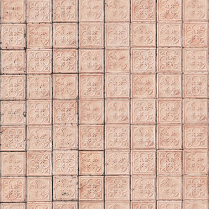 Brooklyn Tin Tiles Wallpaper- Pink