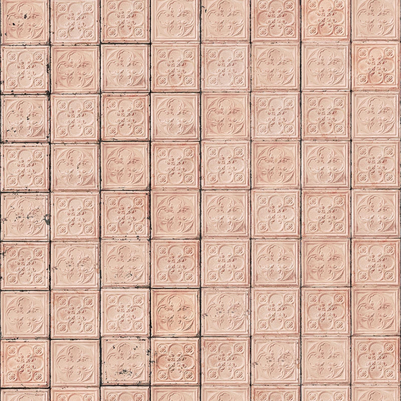 Brooklyn Tin Tiles Wallpaper- Pink 06