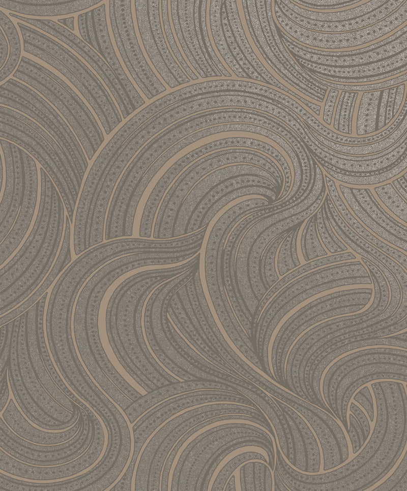 Auroa Wallpaper - Slate/Rose Gold