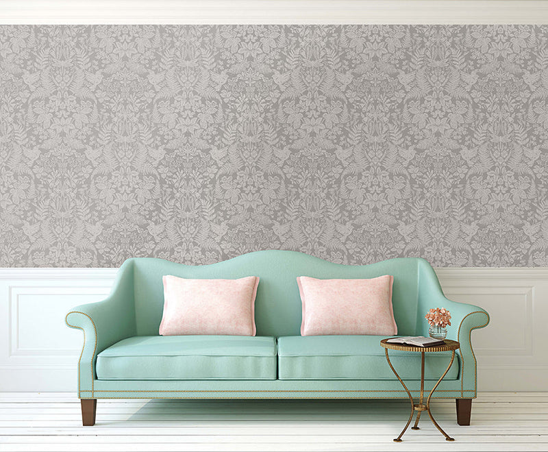 Grey Woodland Wallpaper