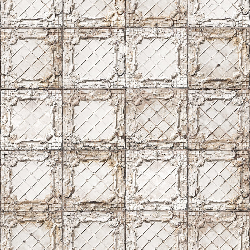 Brooklyn Tin Tiles Wallpaper- White 09